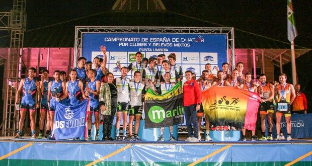 Marlins Triatlón Madrid, campeones de España de Duatlón por Clubes masculinos 2019 en Punta Umbría