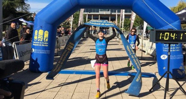 Paula Herrero y Diego Martín, campeon@s de Asturias de  Duatlón Sprint 2019 en Castrillón