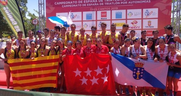 Cataluña lidera el nacional de Triatlón por Autonomías absoluto y Galicia el Escolar tras la primera jornada en Tres Cantos