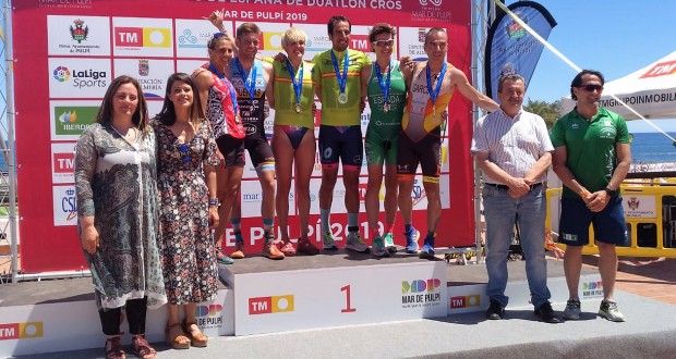 Laura Gómez y Emilio Martín ganan el Campeonato de España de Duatlón Cros 2019 en Mar de Pulpí