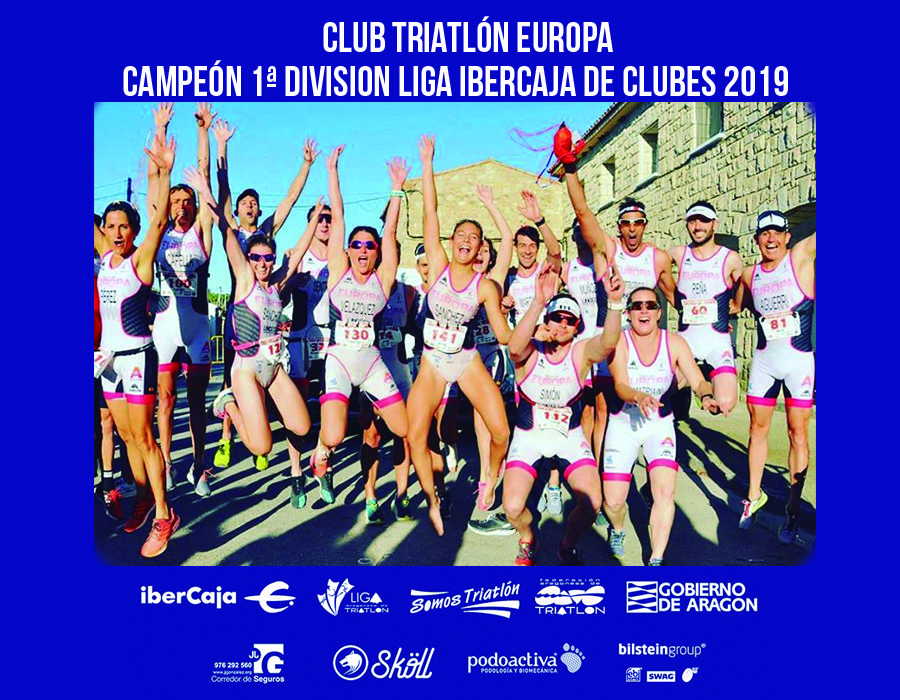 El Club Triatlón Europa se proclama campeón de la Liga Ibercaja de Clubes de Triatlón 2019 en Aragón
