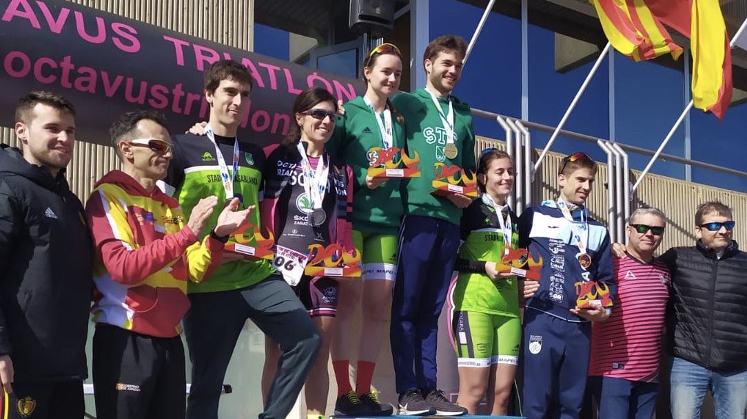 Jorge Tolosa y Cristina Ara campeones de Aragón de Duatlón Sprint 2020