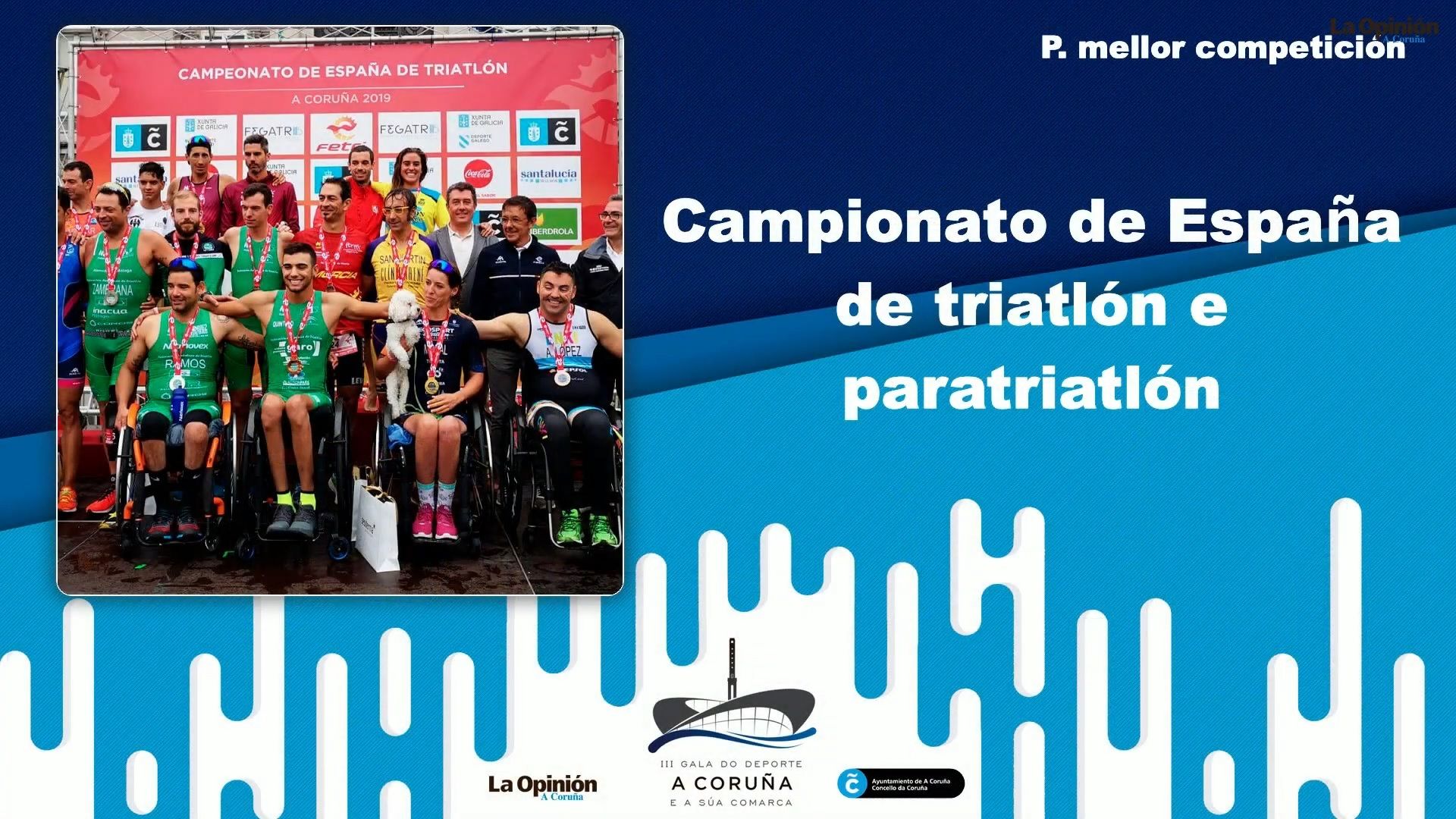 El Campeonato de España de triatlón y paratriatlón, elegido mejor competición de 2019 en la III Gala do Deporte da Coruña e a súa Comarca