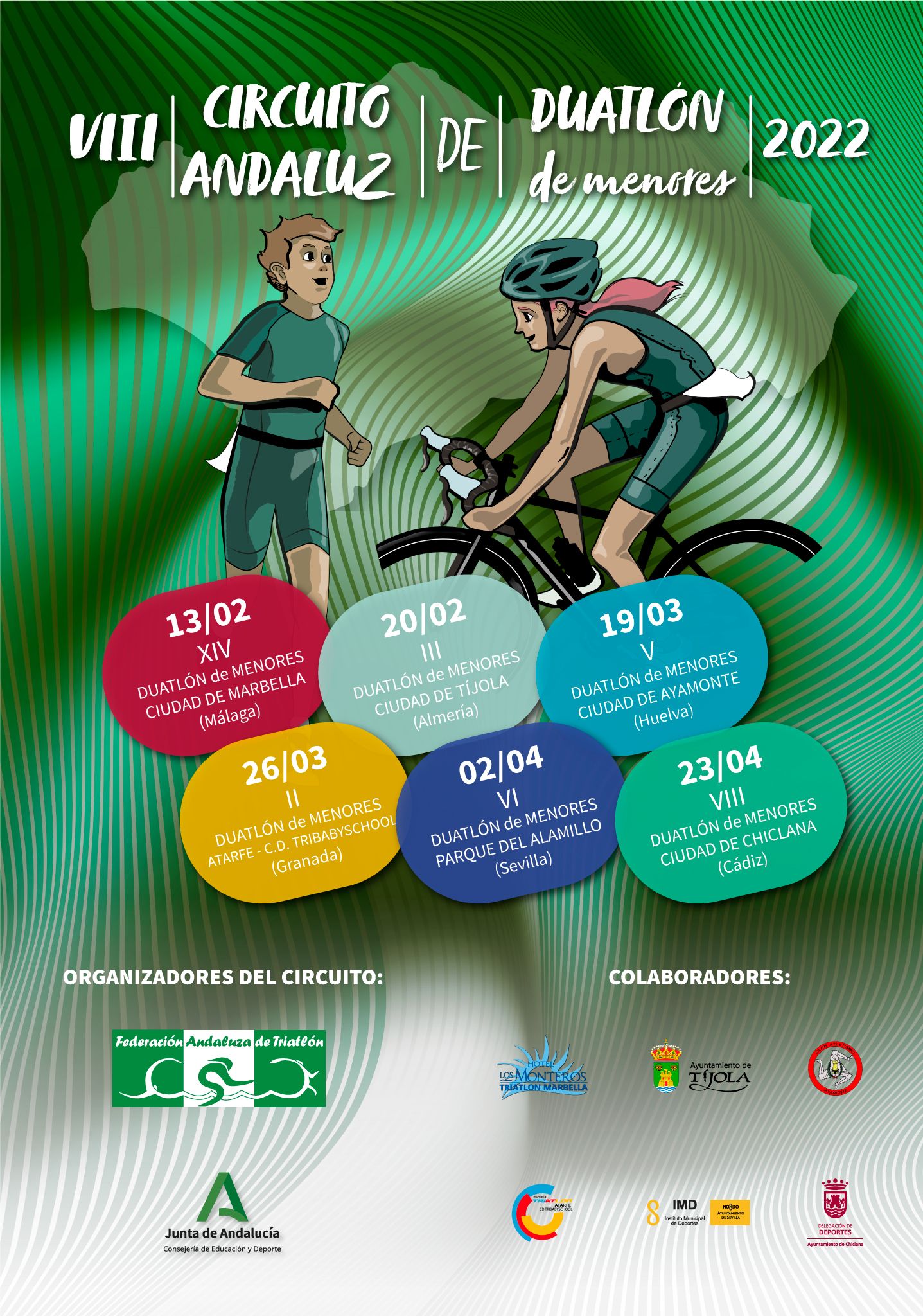 El VIII Circuito Andaluz de Duatlón de Menores 2022 estará formado por 6 pruebas