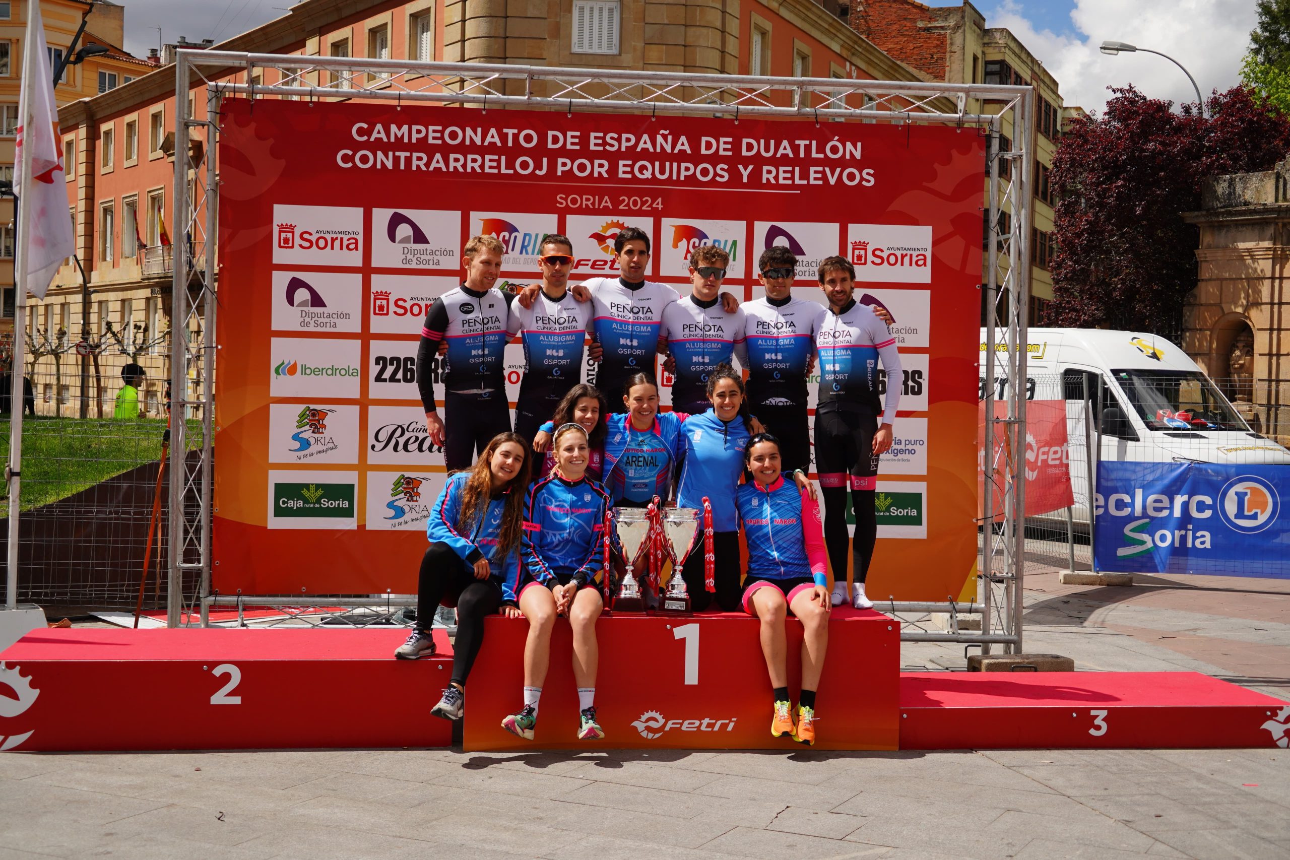 Náutico de Narón y Peñota Dental Alusigma masculino, ganan las ligas nacionales de Duatlón 2024 en Soria