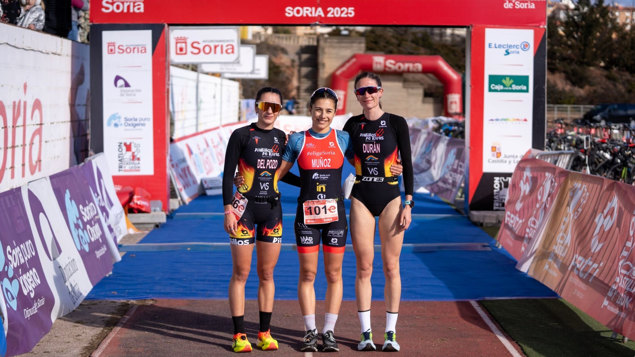 Marina Muñoz y Andrés Hilario mandan en el Duatlón de Soria