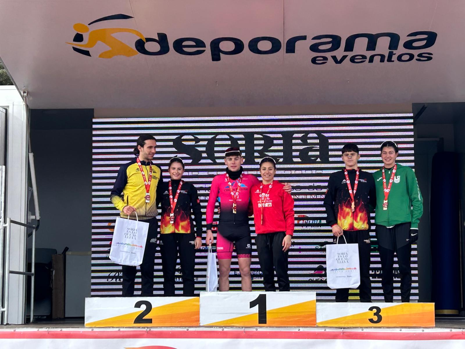 Marina Muñoz y Jarno Pousada ganan en Soria el segundo y último clasificatorio para el Campeonato de España de Duatlón 2026