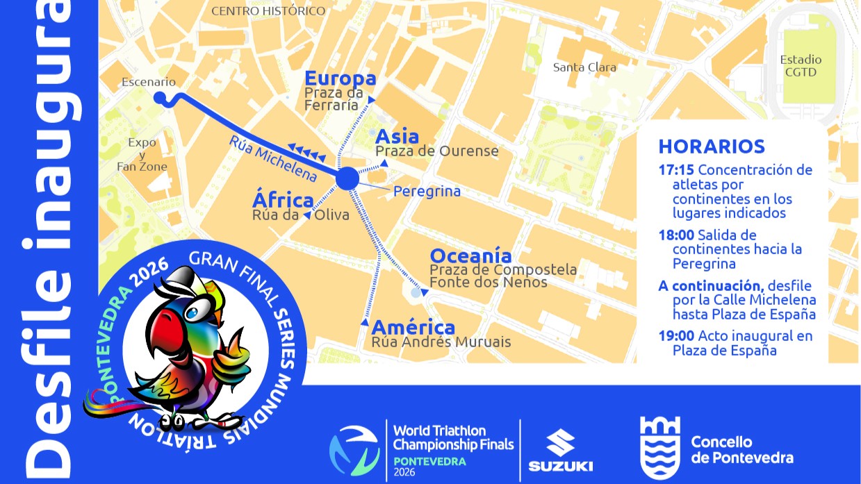 Pontevedra inaugurará la Gran Final de las Series Mundial de Triatlón 2026 con un espectacular desfile multicultural: «El Árbol del Triatlón»