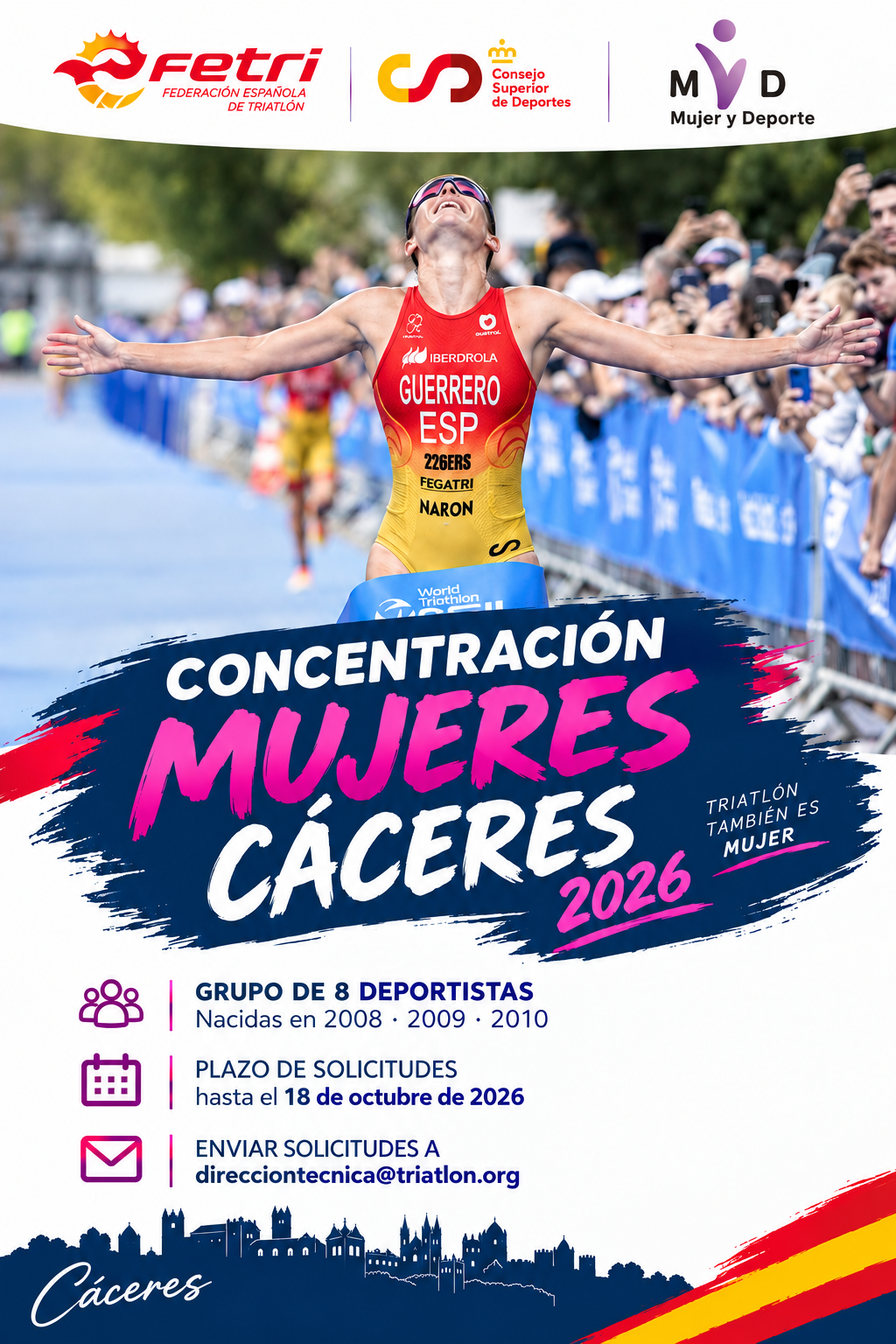 Concentración de triatlón femenino en Cáceres